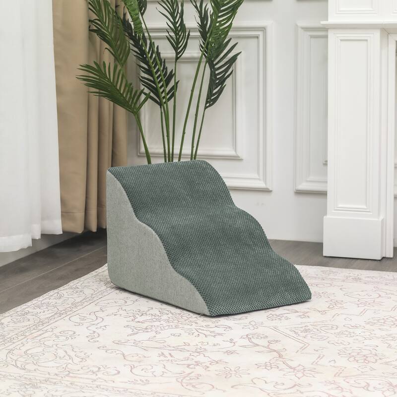 Adeco 3-Tier Dog Stairs Soft Dog Ramp with Removable Cover