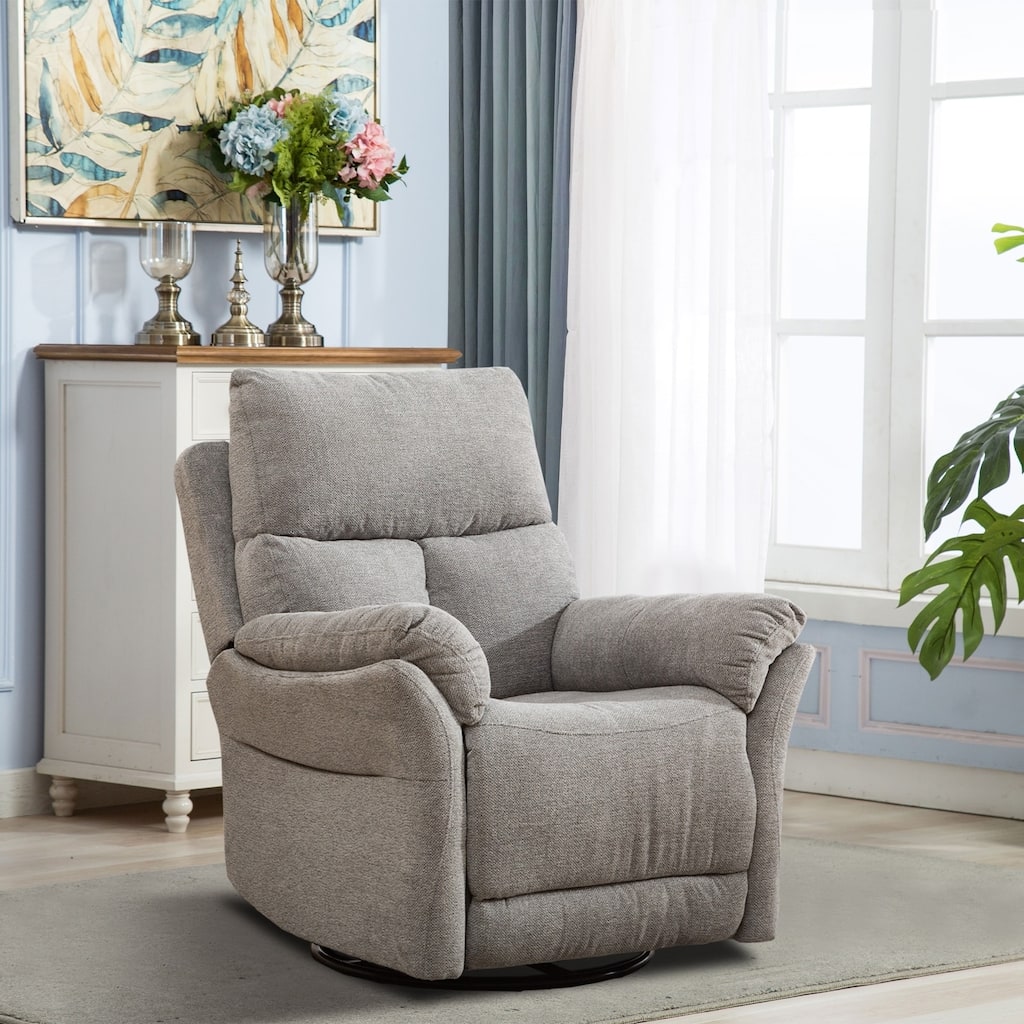 Manual Fabric Overstuffed Soft Rocking Recliner Chairs Sofa for Living Room