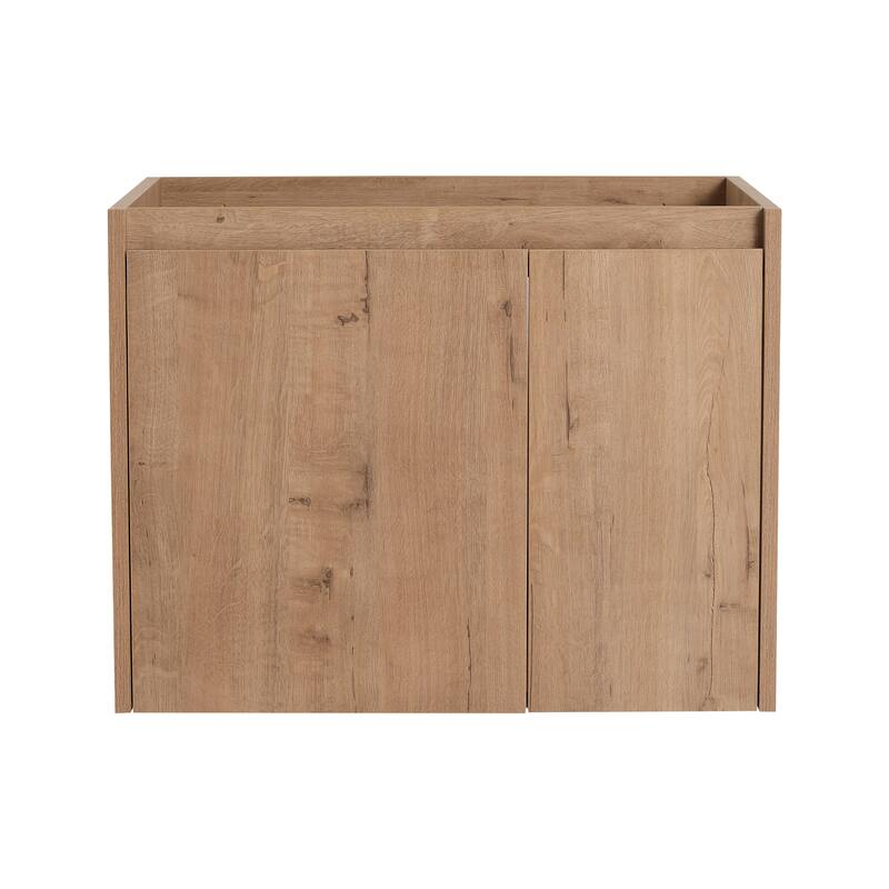 24-Inch Floating Bathroom Vanity with Thick Edge Resin Sink and Soft-Close Doors for Compact Spaces