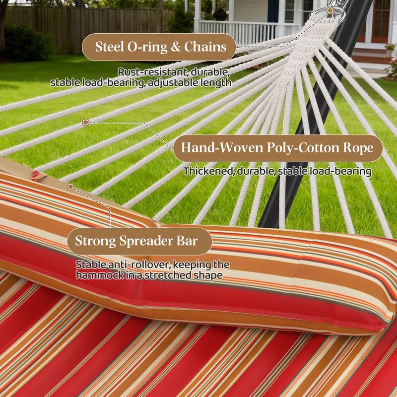 EROMMY Modern Portable Hammock, Hand-Woven Ropes, Anti-Tipping Design for Backyards, Beaches & Campsites