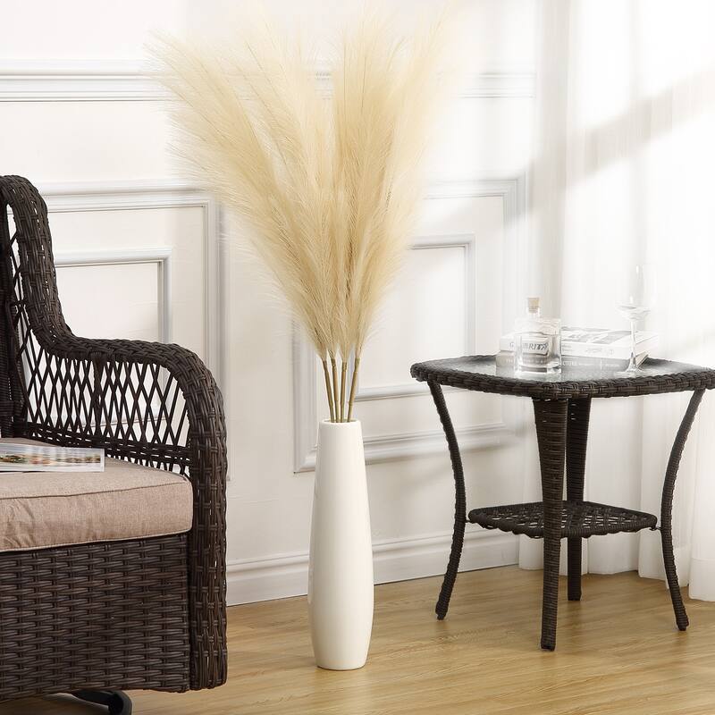4 PCs Extra Large Faux Pampas Grass Decor - White