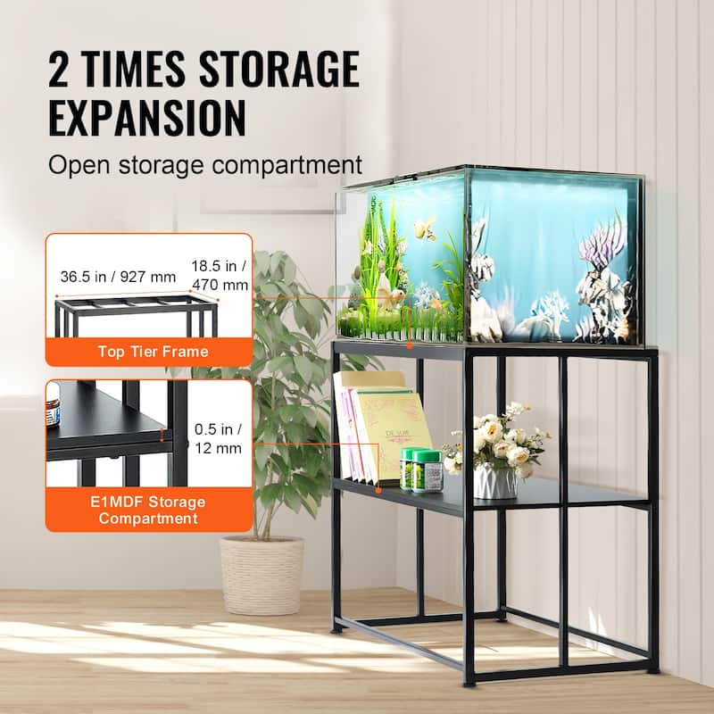 Aquarium Stand Reptile Tank Stand with Storage, Cabinet and Hardware Kit