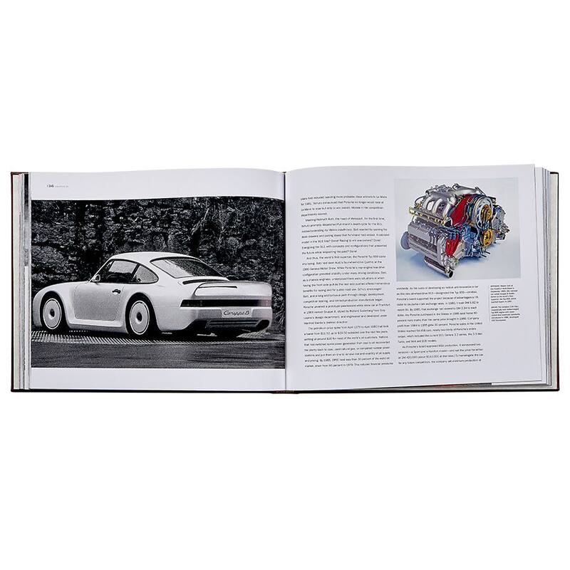 Graphic Image Porsche 70 Years Coffee Table Book, Leather, Tan