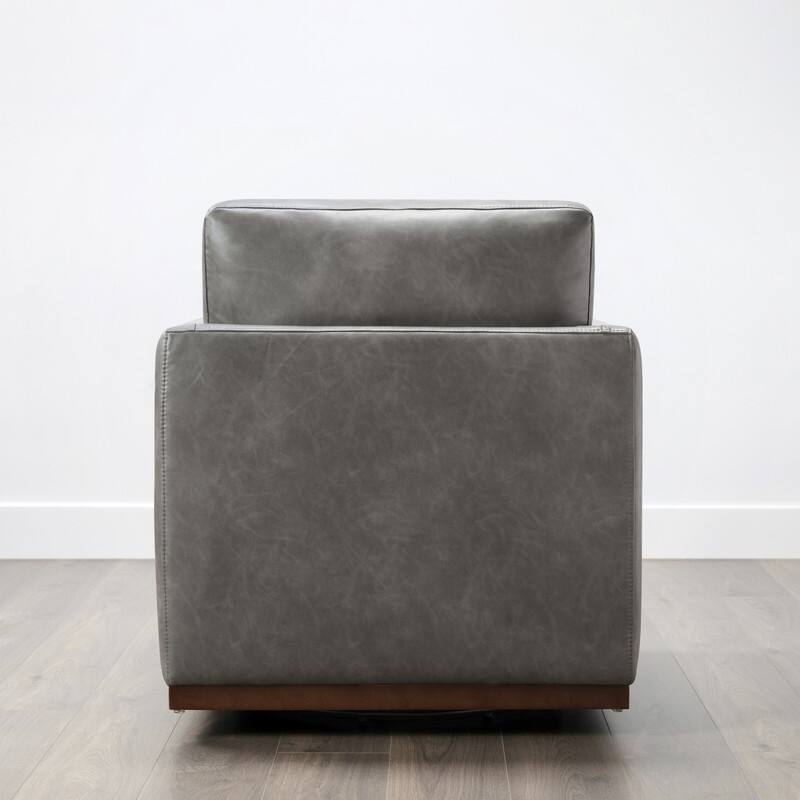 Spruce & Spring Modern Swivel Accent Chair with Wooden Base