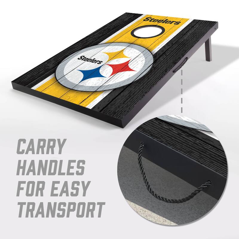 Pittsburgh Steelers NFL Compact 2x3 Tailgate Cornhole Board Set