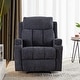 preview thumbnail 25 of 31, Manual Recliner Massage and Heating Chair Sofa with 2 Cup Holders Breathable Fabric