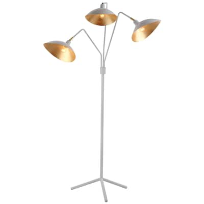SAFAVIEH Lighting 70-inch Iris White/ Gold Floor Lamp - 40-51"x16-29"x69.5"
