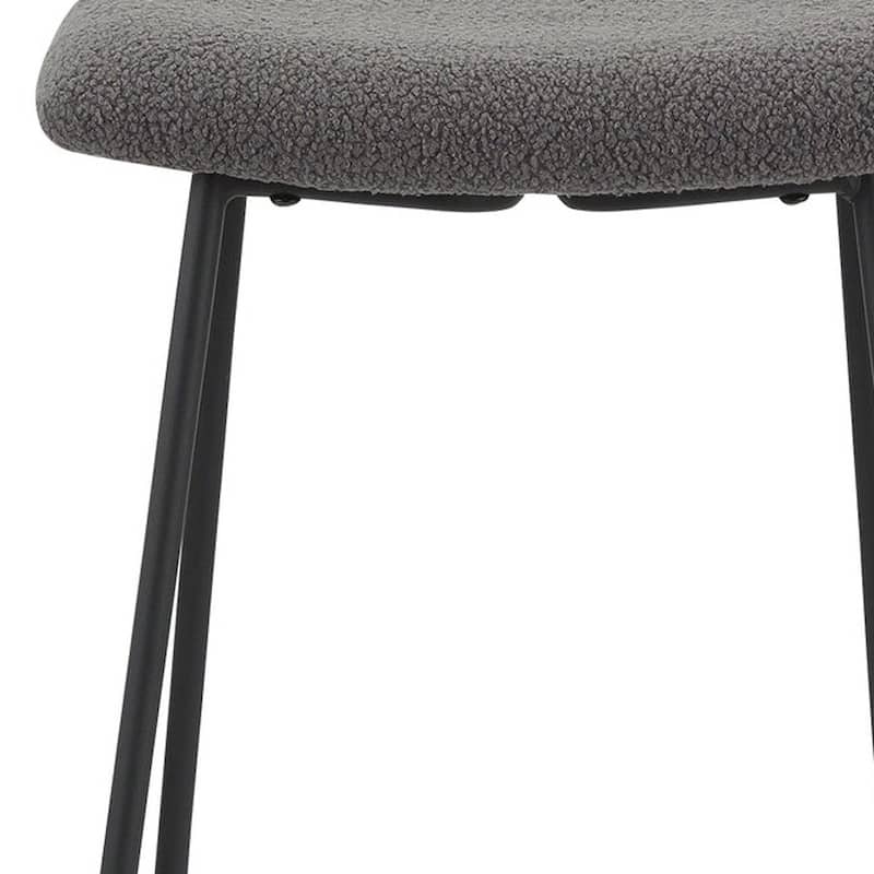 HomeRoots Set of Two 26" Gray and Black Fabric and Metal Backless Counter Height Bar Chairs
