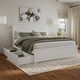 preview thumbnail 1 of 131, AFI Nantucket Platform Bed with Matching Footboard & Storage Drawers White - King