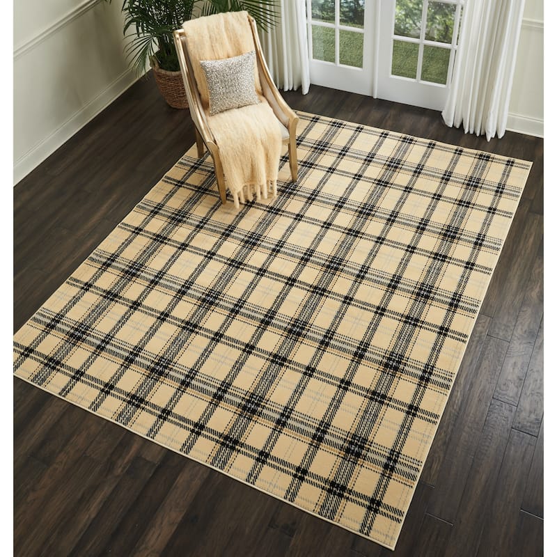 Nourison Grafix Plaid Farmhouse Area Rug