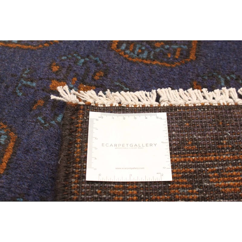 ECARPETGALLERY Hand-knotted Uzbek Kargahi Navy Wool Rug - 5'5 x 8'0