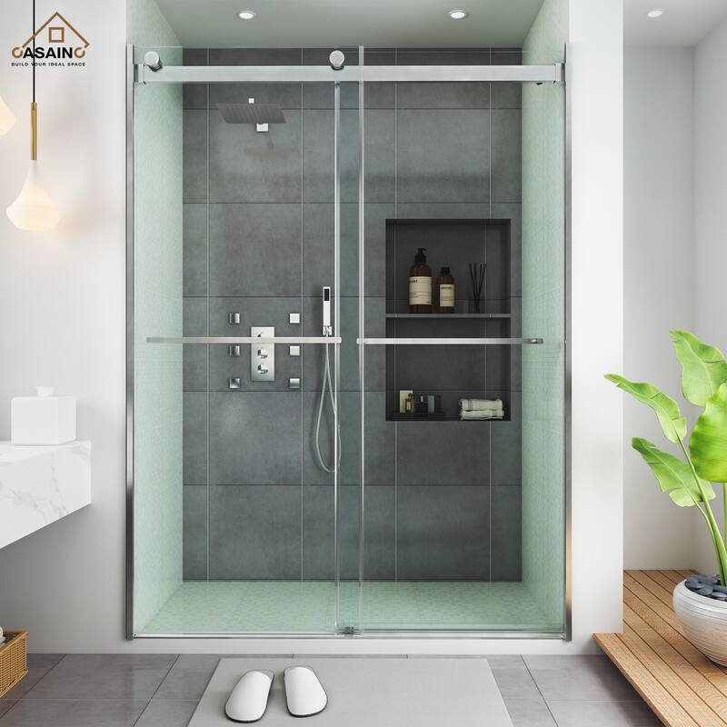 CASAINC 60"*76" Frameless Double Sliding Shower Door