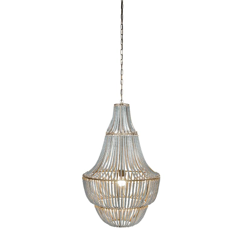 Draped Wood Bead Chandelier