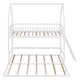 preview thumbnail 11 of 22, Twin Over Twin-Twin House Bunk Bed with Extending Trundle for 3 Kids/Adults, Convertible Solid Wood Triple Bunkbed w/Guardrail