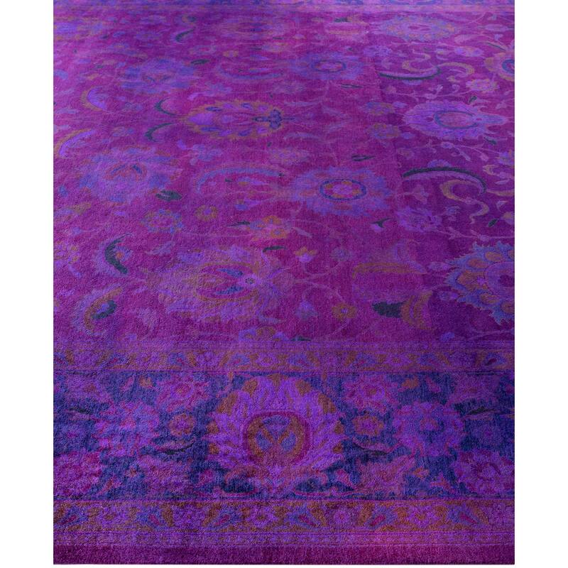 Overdyed One-of-a-Kind Hand-Knotted Area Rug - Purple - 9' 2" x 12' 5"