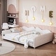 preview thumbnail 2 of 17, Full size Upholstered Daybed, Sherpa Fabric Sofabed with Cloud-Shaped Backrest, No Box-spring Needed, White