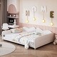 preview thumbnail 45 of 49, Upholstered Daybed with Cloud-Shaped Backrest & Armrests White - Full