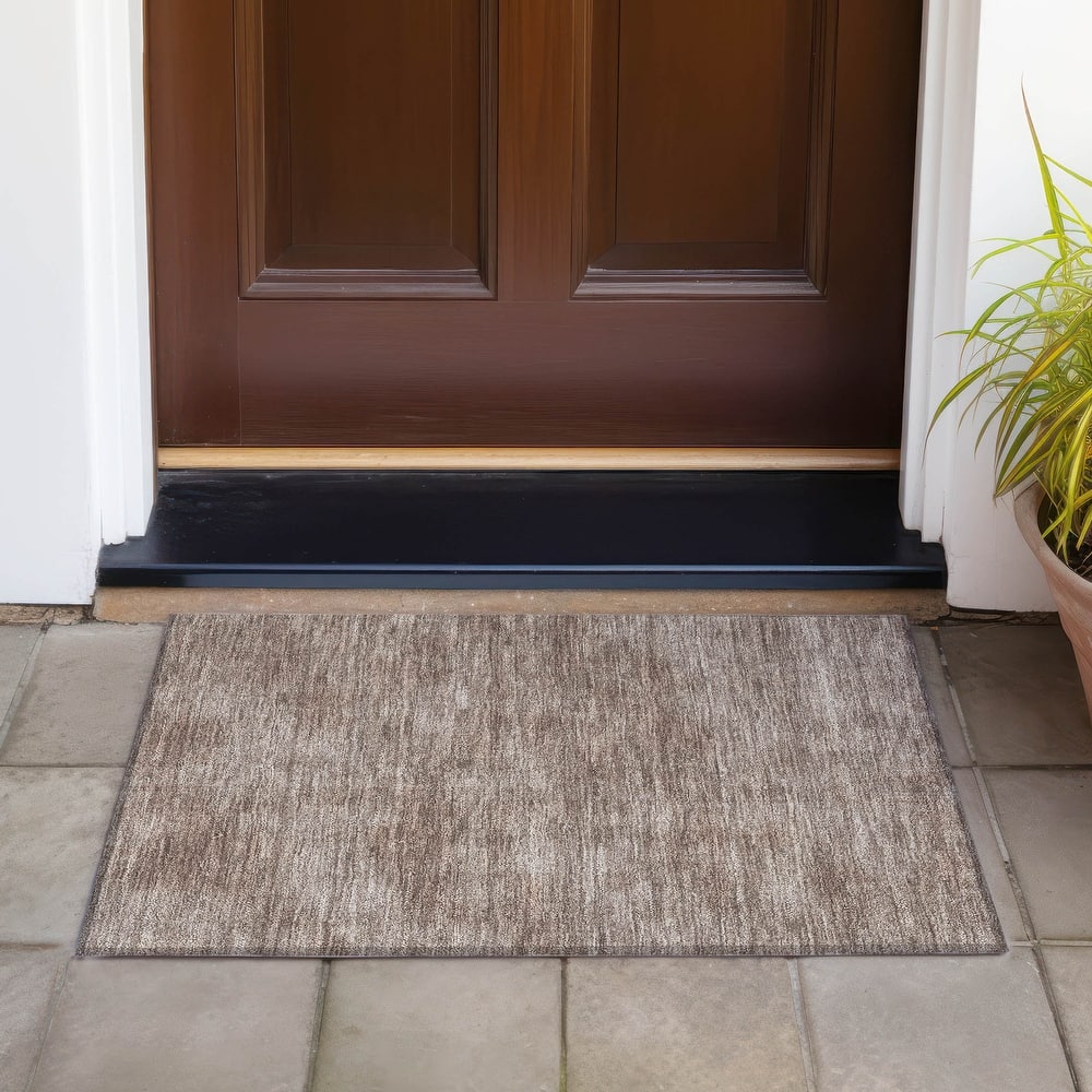 Machine Washable Indoor/ Outdoor Simple Solid Chantille Rug