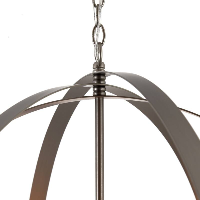 Tira 6-Light Orb Chandelier in Satin Nickel Finish - 29.9 x 29.1 x 27.7
