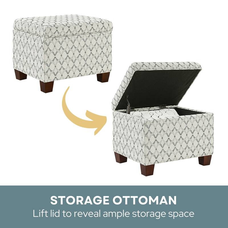 Modern Upholstered Storage Ottoman with Padded Seat and Storage Space for Stylish and Functional Living Rooms