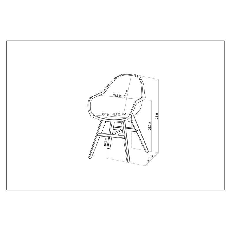 Midtown Concept Nordic 9 Piece Dining Set - with Cushions