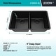 preview thumbnail 5 of 7, 32 Inch Lexicon Platinum Quartz Composite Drop-in Undermount Galaxy Black - 19" W x 32" L x 9.75" H