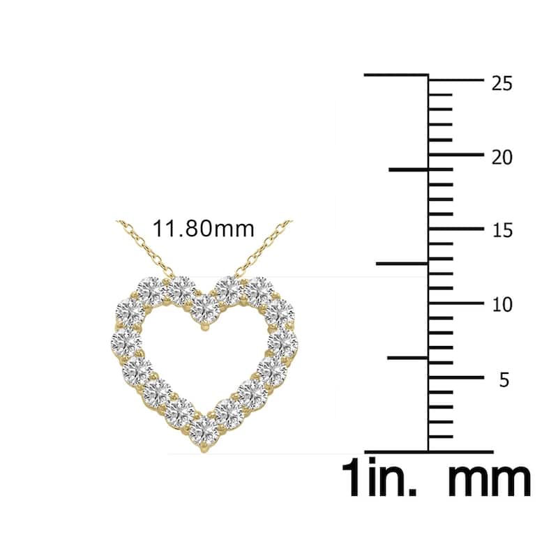 Marquee 1/2 Carat TW Lab Grown Diamond Heart Shape Pendant in 14K Yellow Gold
