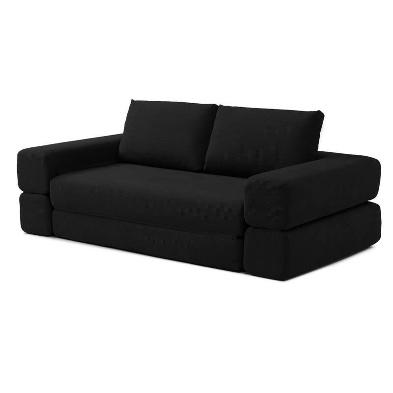 Multi-Functional Folding Sofa Bed Convertible Floor Sofa Couch Black Lounge Sofa Sleeper Sofa Couch with Pillows