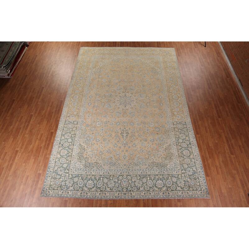 Traditional Najafabad Persian Vintage Rug Handmade Wool Carpet - 11'0" x 16'4"