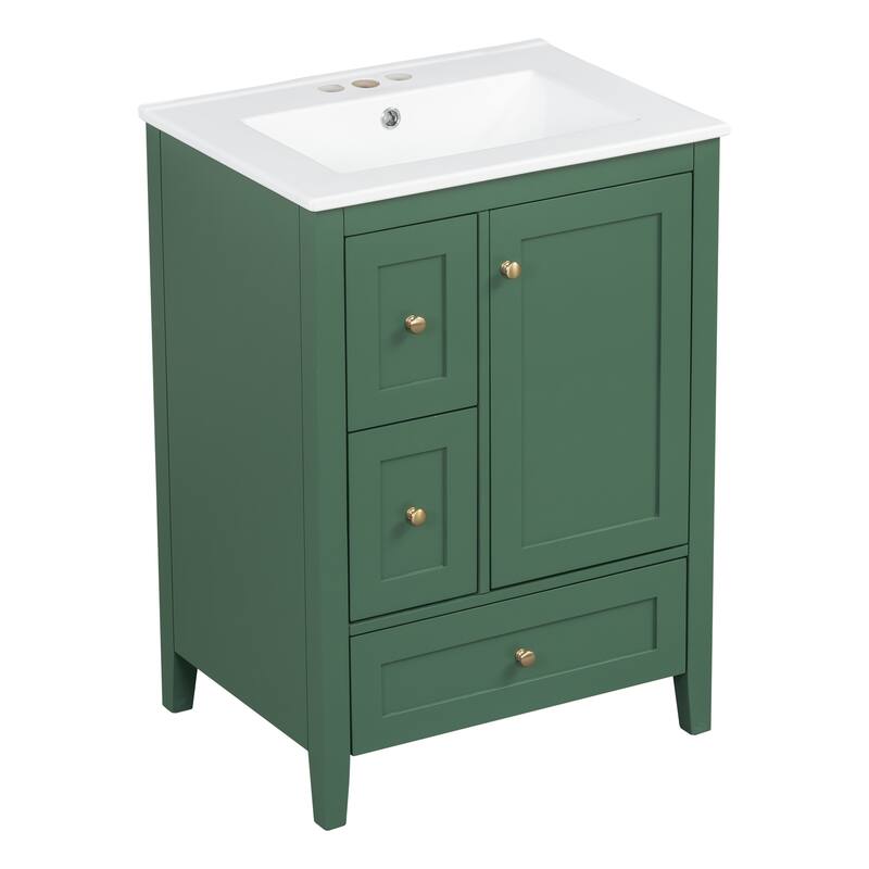GDFStudio - Nathaniel Cooper 24-Inch Freestanding Bathroom Vanity with Modular Storage