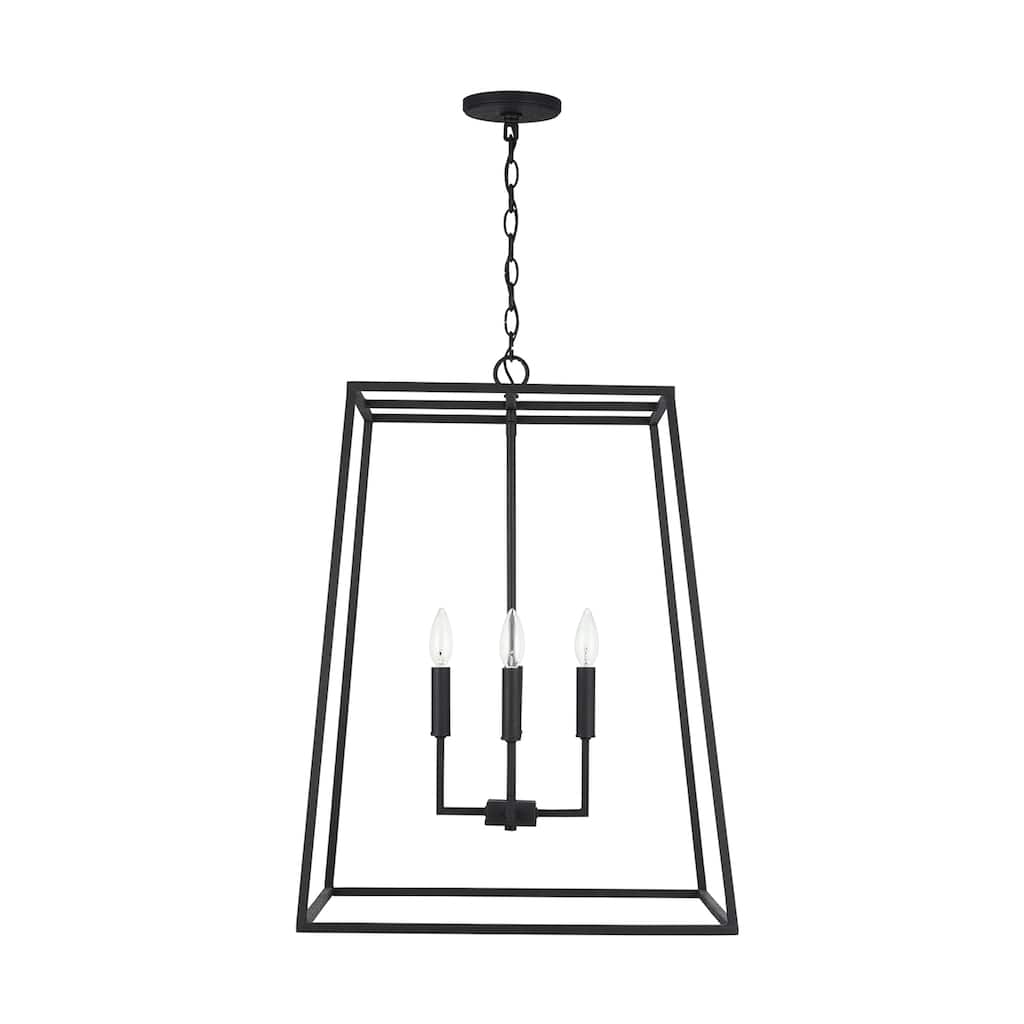 Clint 4-light Black Iron Hanging Pendant