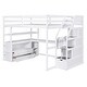preview thumbnail 23 of 30, Full Size Grey Loft Bed with Desk, Shelves, Storage Staircase, and Two Built-in Drawers for Maximized Space