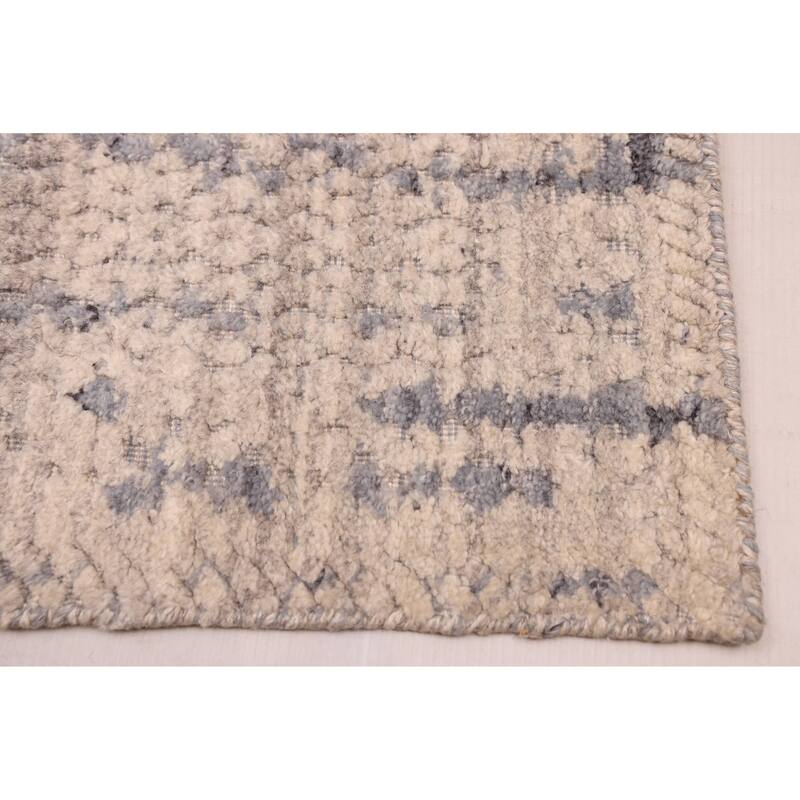 ECARPETGALLERY Hand Loomed Elysian Light Grey Wool Rug - 8'0 x 9'11