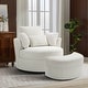 preview thumbnail 141 of 198, 41" W Oversized Accent Barrel Swivel Chair with Moon Storage Ottoman
