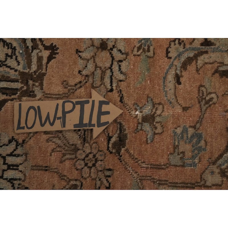 Hand Knotted Oriental 100% Wool Carpet Traditional Floral Peach Tabriz Area Rug - 10' 8'' X 9' 1''