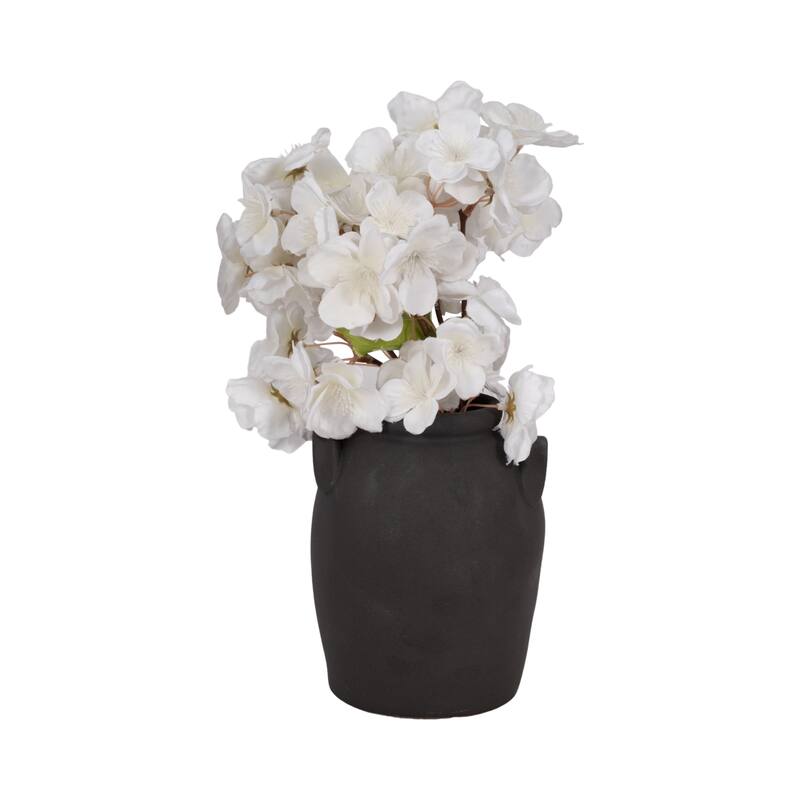 Sagebrook Home Ceramic Vase with Handles - Elegant Accent for Timeless Decor