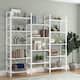 Large Triple Wide 5-Shelf Etagere Bookcase - White-70"