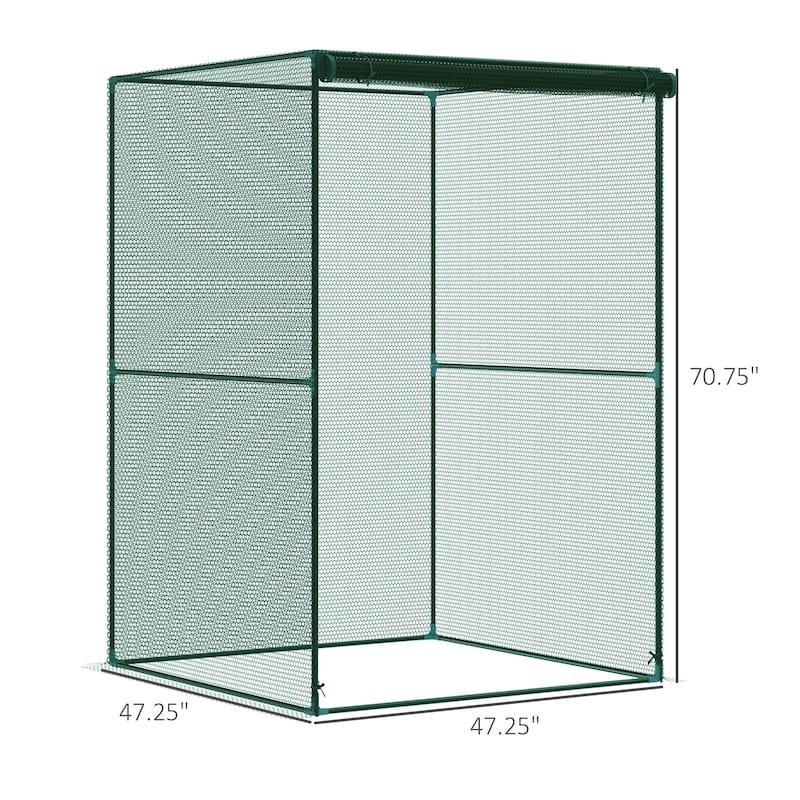 Outsunny 4' x 4' Crop Cage, Plant Protection Tent with Zippered Doors for Vegetable Garden, Backyard