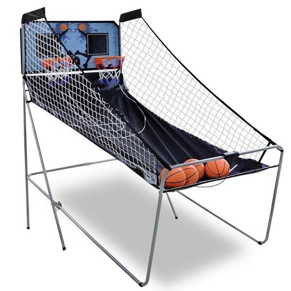 slide 2 of 8, 2 player LED Electronic Basketball Double Shot Hoops Arcade Indoor Sports Game Black