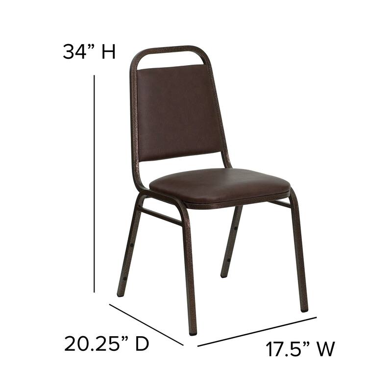4 Pack Trapezoidal Back Stacking Banquet Chair - 20.25"D x 17.5"W x 34"H