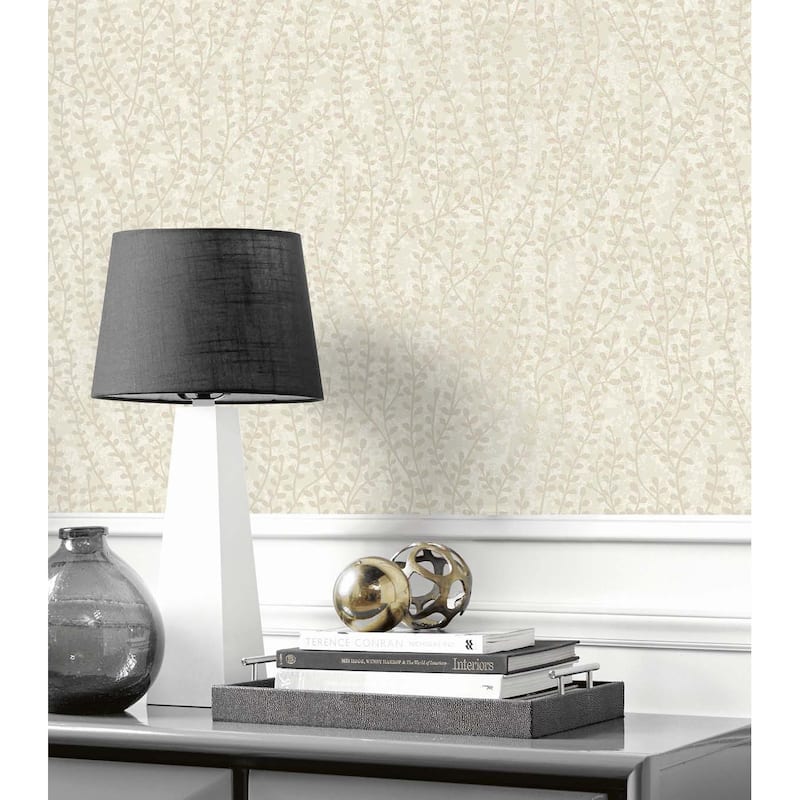 Seabrook Designs Seaweed Beaded Branches Nonwoven Unpasted Wallpaper