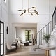 preview thumbnail 3 of 9, Modern 8-Light Large Black Gold Sputnik Chandelier Metal Pendant Lights for Dining Room - 48" D x 12" H