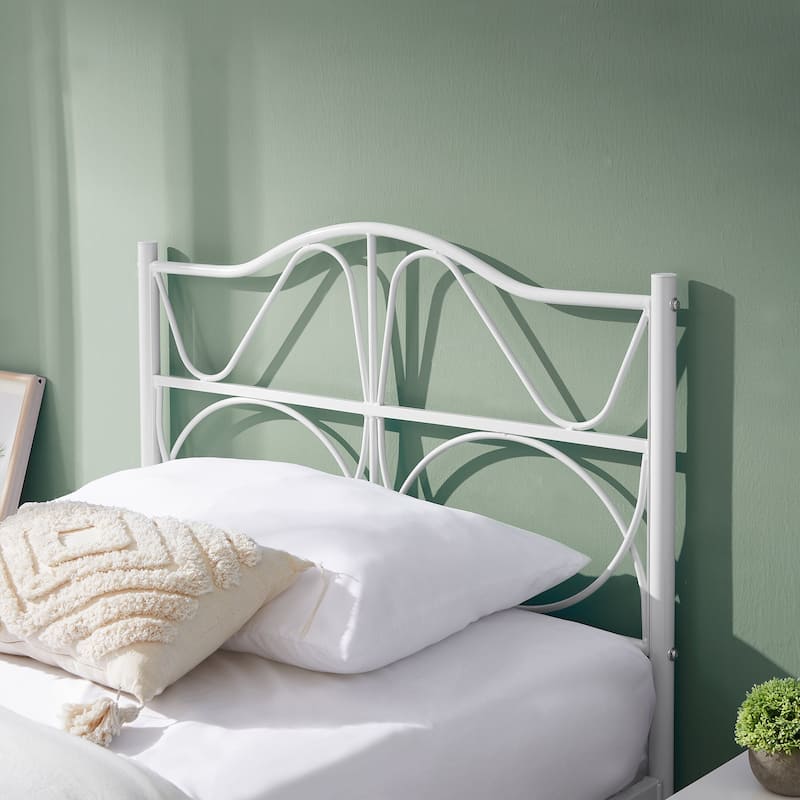 VECELO Metal Platform Bed Frame with Curved Headboard and Under-Bed Storage-No Box Spring Needed, Twin/Full/Queen Size