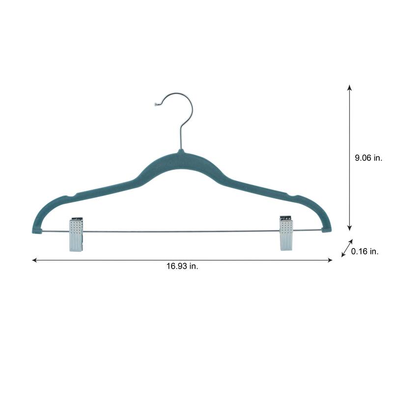 Laura Ashley 12 Pack Velvet Hangers with Clips