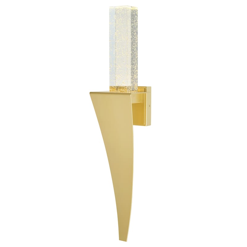 Catania Integrated LED 7in Black Wall Light - Satin Gold - Satin Gold