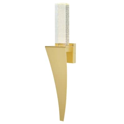 Catania Integrated LED 7in Black Wall Light - Satin Gold