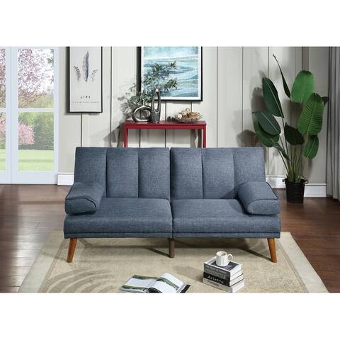 Elegant Modern Polyfiber Sofa Living Room Lounge Furniture Convertible Bed Sofa with Wooden Legs & Comfort Foam Upholstered