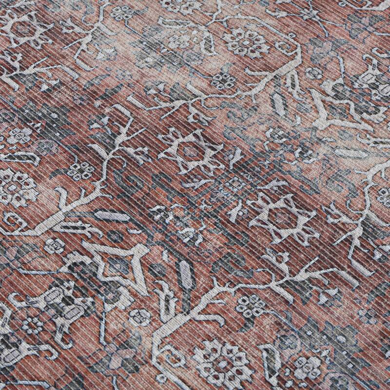 Alaska Machine-Washable Vintage Medallion Power-Loomed Area/Runner Rug