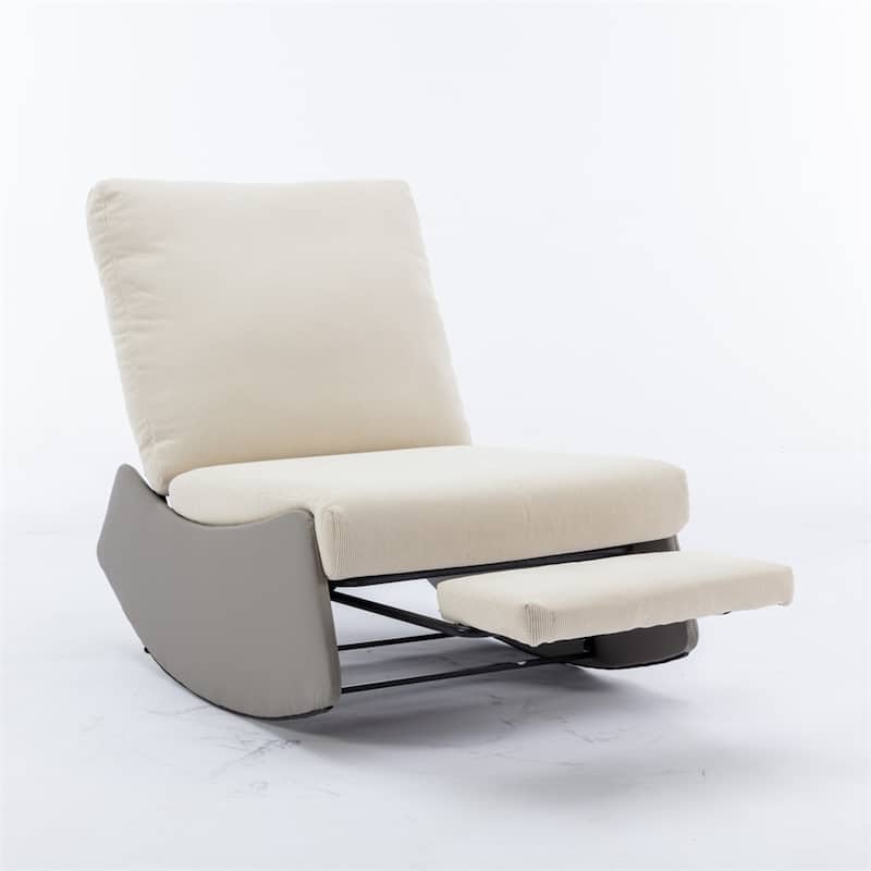Modern Rocking Chair Recliner,Comfy Rocker Nursery Chair with Footrest