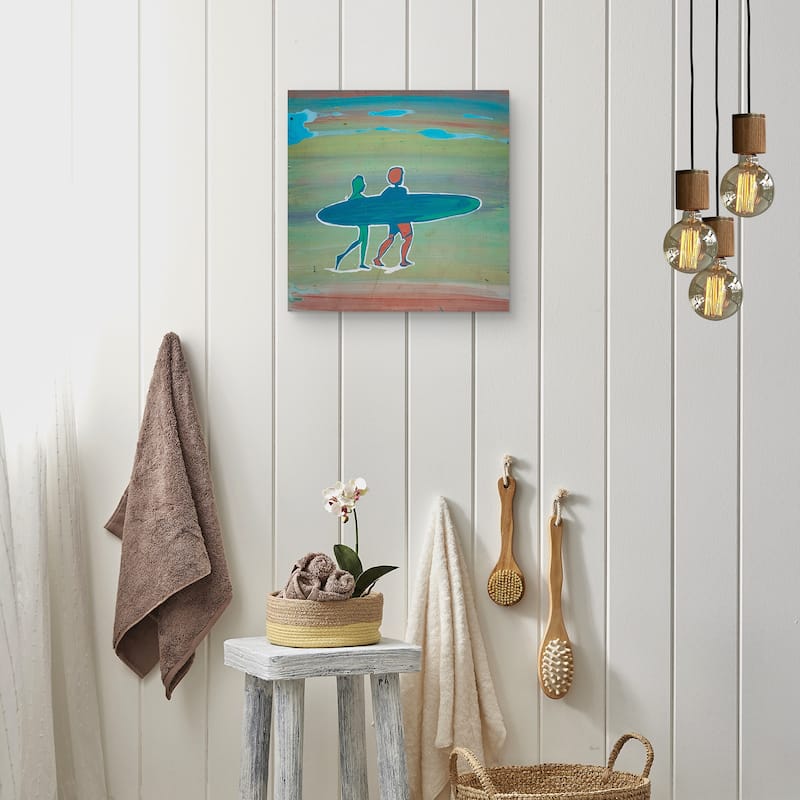 Romantic Surf Silhouette by Zwart Canvas Art Print